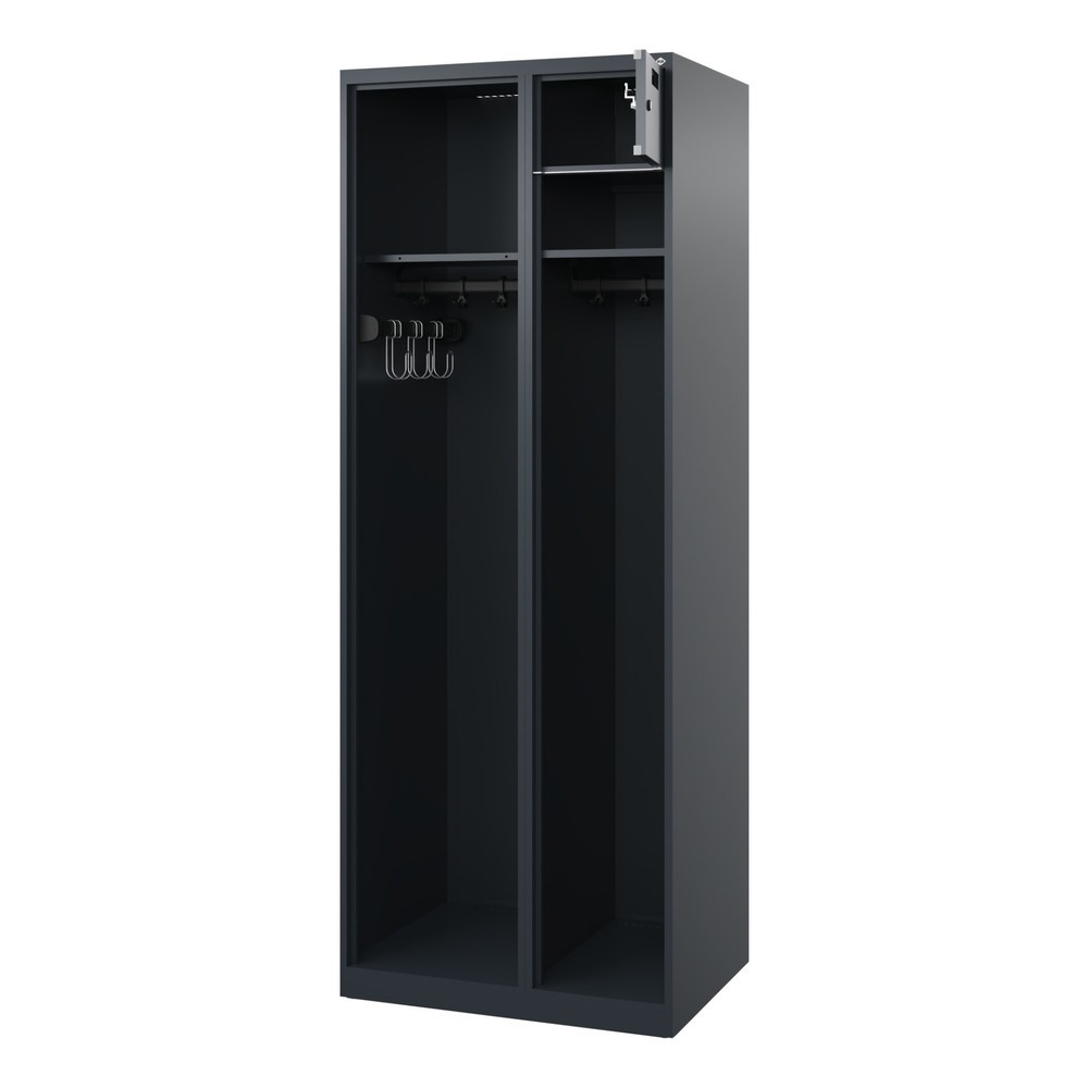 Produktabbildung: C+P Feuerwehrspind KOMBI Open, Bodengleiter, 1 Abteil, HxBxT 1.850 x 700 x 500 mm, anthrazitgrau