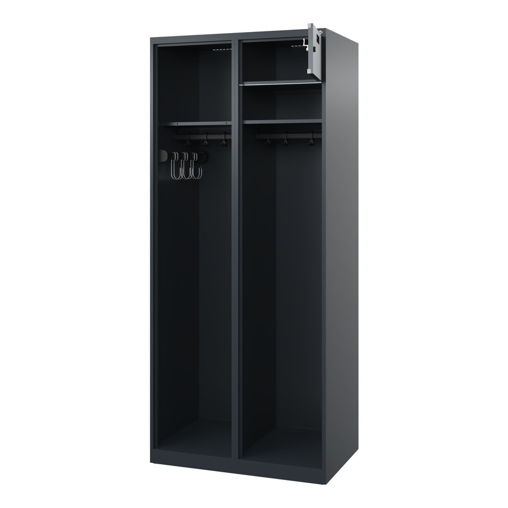 Produktabbildung: C+P Feuerwehrspind KOMBI Open, Bodengleiter, 1 Abteil, HxBxT 1.850 x 800 x 500 mm, anthrazitgrau