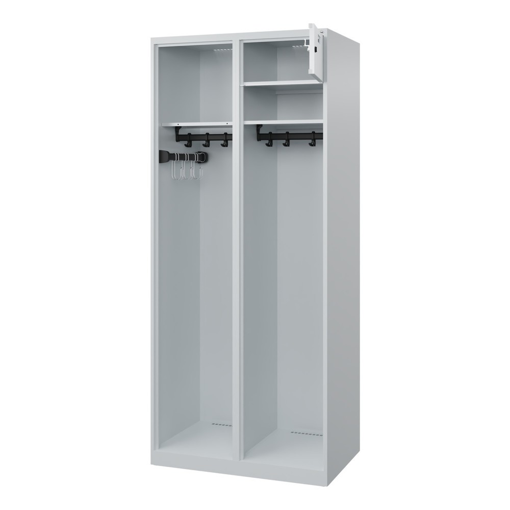 Produktabbildung: C+P Feuerwehrspind KOMBI Open, Bodengleiter, 1 Abteil, HxBxT 1.850 x 800 x 500 mm, lichtgrau