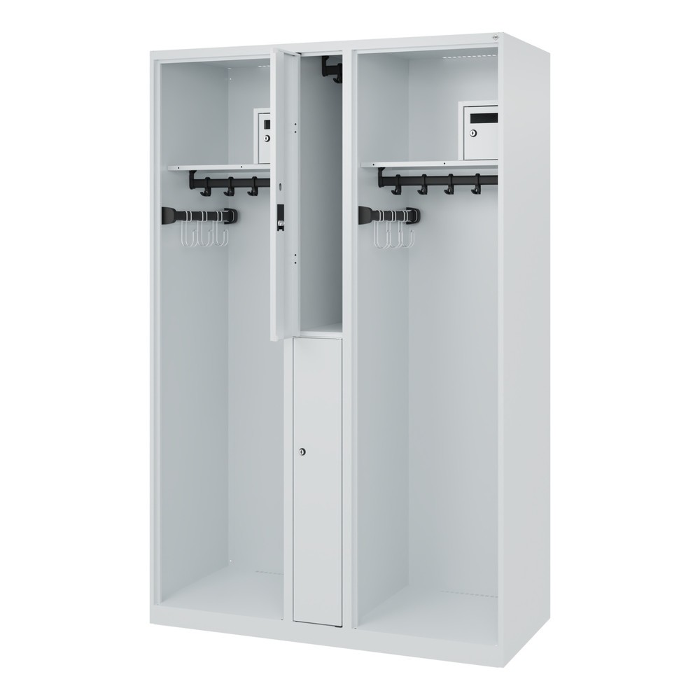 Produktabbildung: C+P Feuerwehrspind MAXI, Bodengleiter, HxBxT 1.850 x 1.200 x 500 mm, lichtgrau