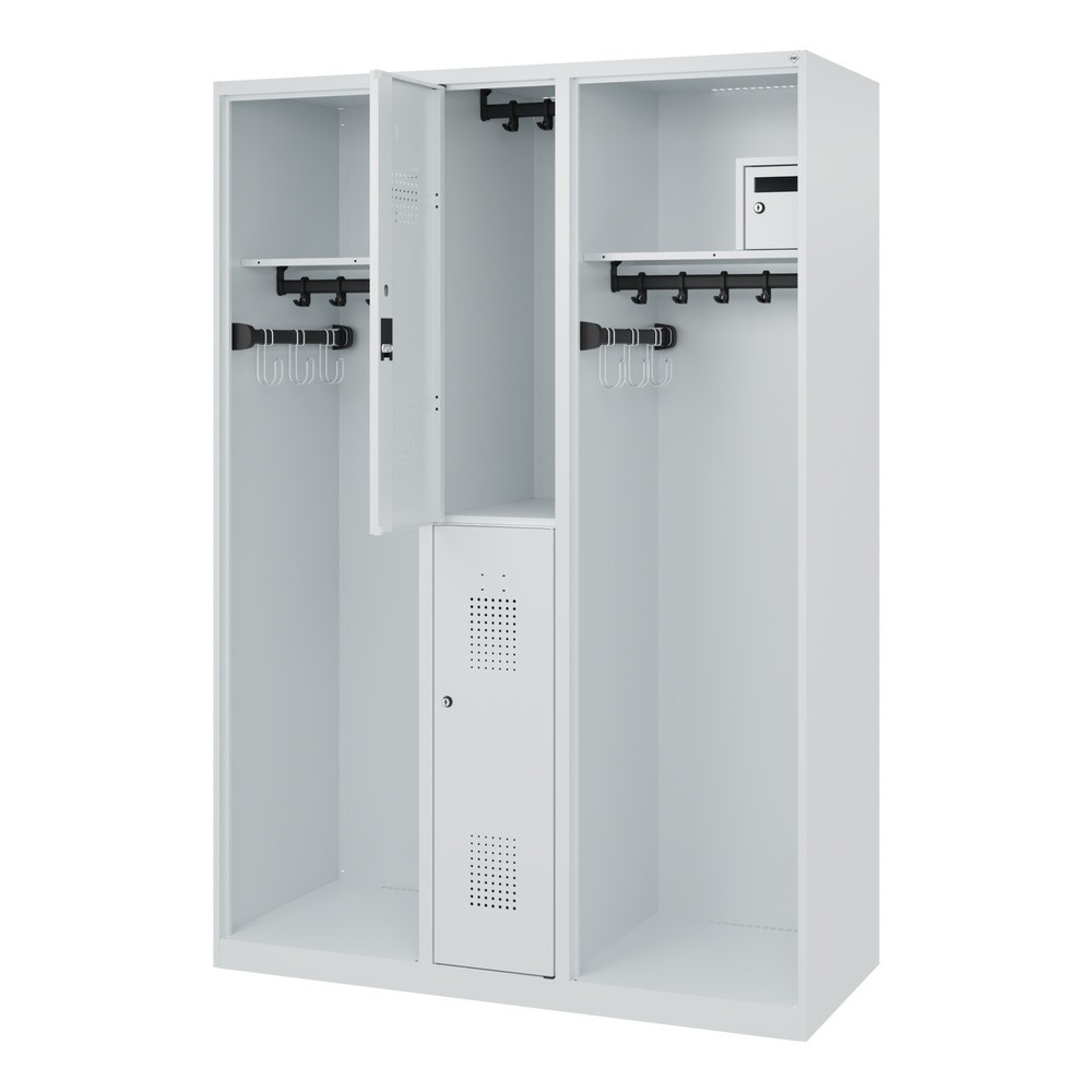 Produktabbildung: C+P Feuerwehrspind MAXI, Bodengleiter, HxBxT 1.850 x 1.300 x 500 mm, lichtgrau