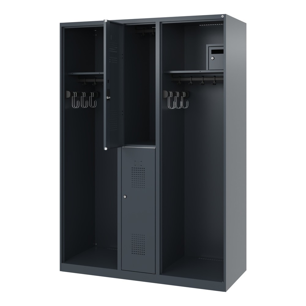 Produktabbildung: C+P Feuerwehrspind MAXI, Bodengleiter, HxBxT 1.850 x 1.300 x 500 mm, anthrazitgrau