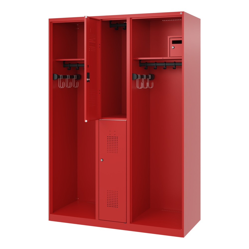 Produktabbildung: C+P Feuerwehrspind MAXI, Bodengleiter, HxBxT 1.850 x 1.300 x 500 mm, feuerrot