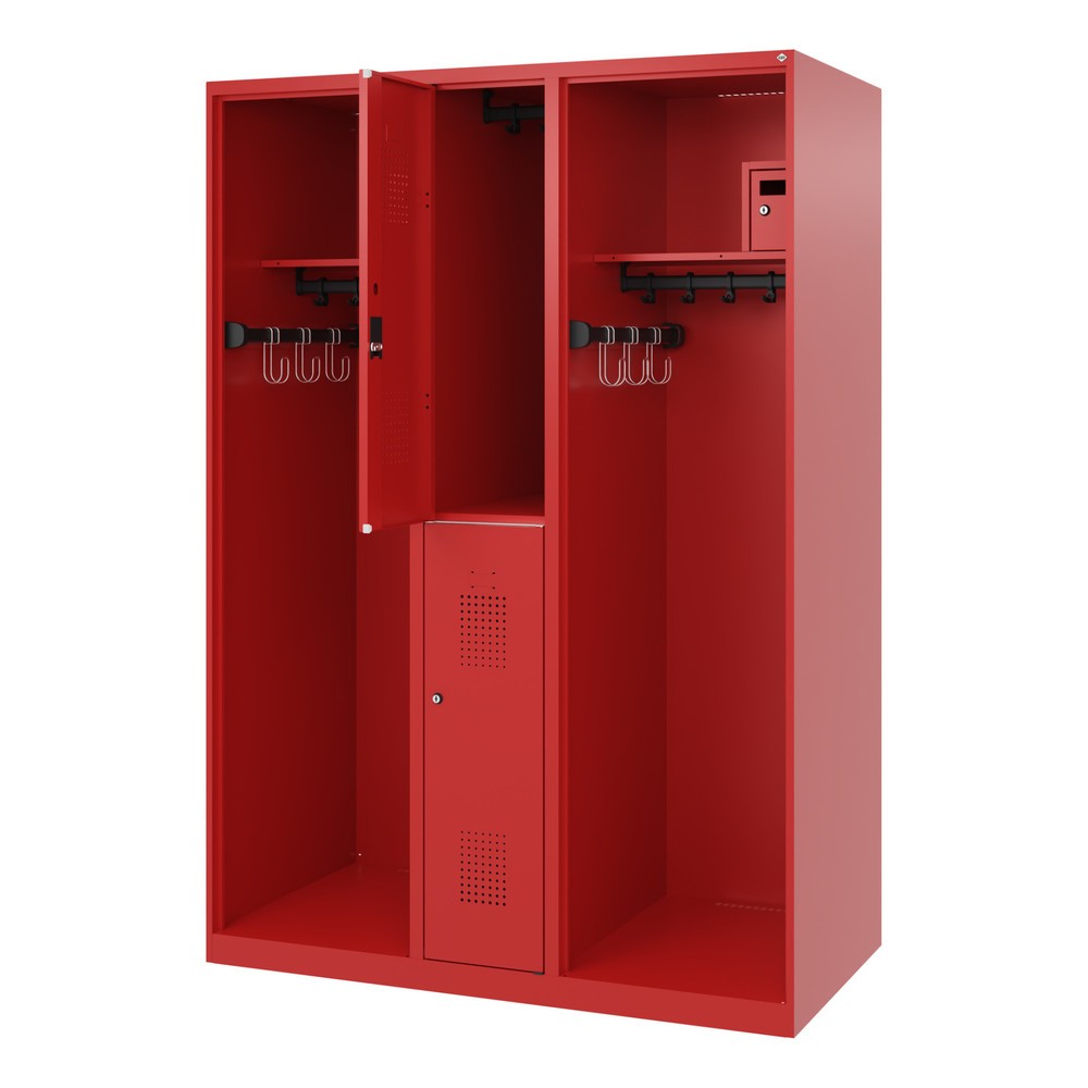 Produktabbildung: C+P Feuerwehrspind MAXI, Bodengleiter, HxBxT 1.850 x 1.300 x 600 mm, feuerrot