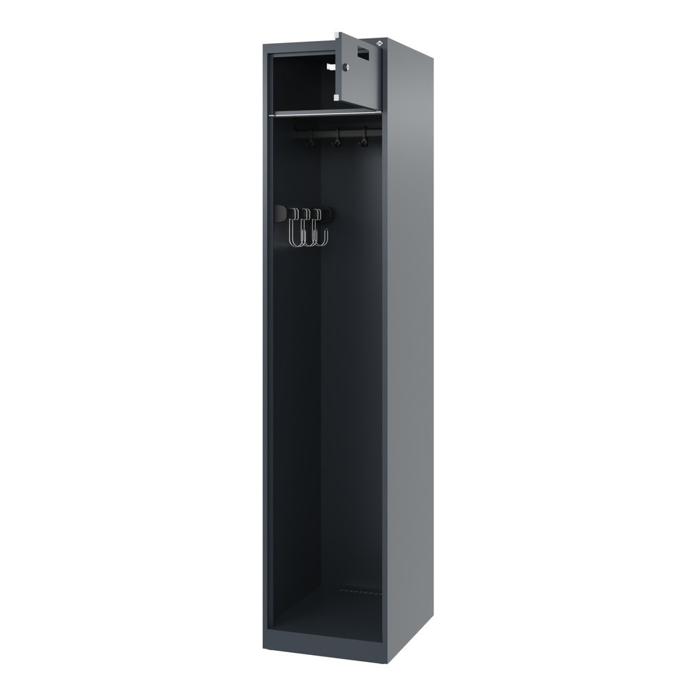 Produktabbildung Nr. 1: C+P Feuerwehrspind PRAKTUS, Bodengleiter, 1 Abteil, HxBxT 1.850 x 400 x 500 mm, anthrazitgrau