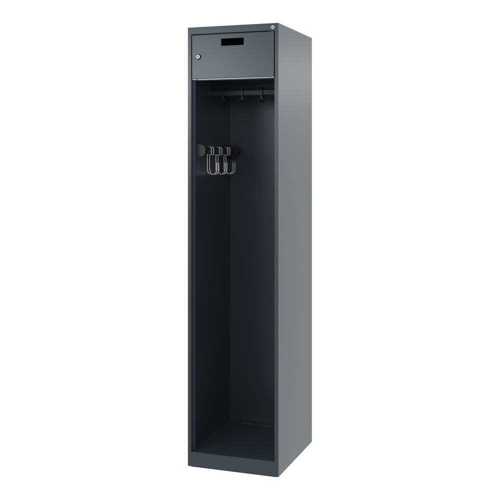 Produktabbildung Nr. 5: C+P Feuerwehrspind PRAKTUS, Bodengleiter, 1 Abteil, HxBxT 1.850 x 400 x 500 mm, anthrazitgrau