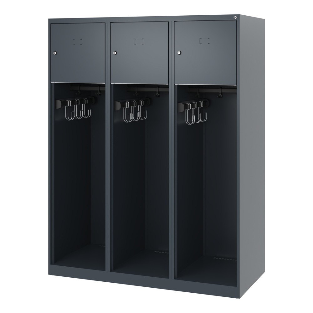 Produktabbildung Nr. 5: C+P Feuerwehrspind YOUNGSTER, Bodengleiter, 3 Abteile, HxBxT 1.530 x 1.200 x 500 mm, anthrazitgrau
