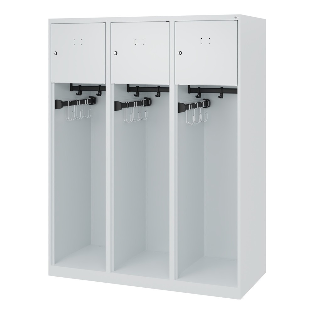 Produktabbildung Nr. 5: C+P Feuerwehrspind YOUNGSTER, Bodengleiter, 3 Abteile, HxBxT 1.530 x 1.200 x 500 mm, lichtgrau