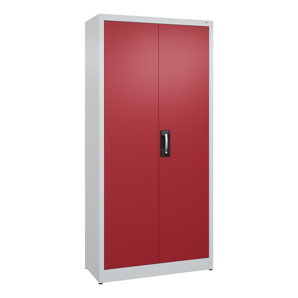 Produktabbildung: C+P Flügeltürenschrank, 5 OH, HxBxT 1.950 x 930 x 400 mm, lichtgrau, rubinrot