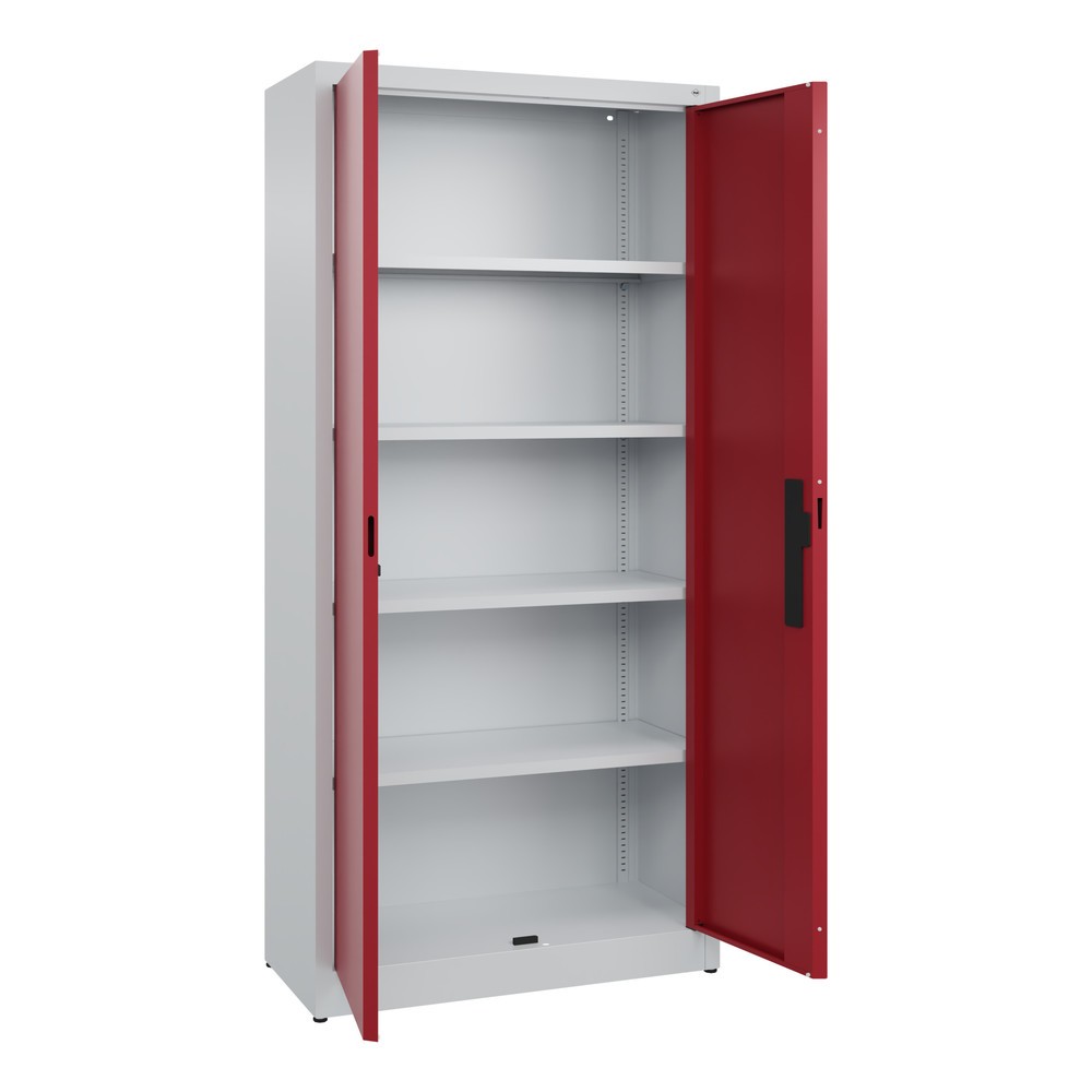 Produktabbildung Nr. 4: C+P Flügeltürenschrank, 5 OH, HxBxT 1.950 x 930 x 400 mm, lichtgrau, rubinrot