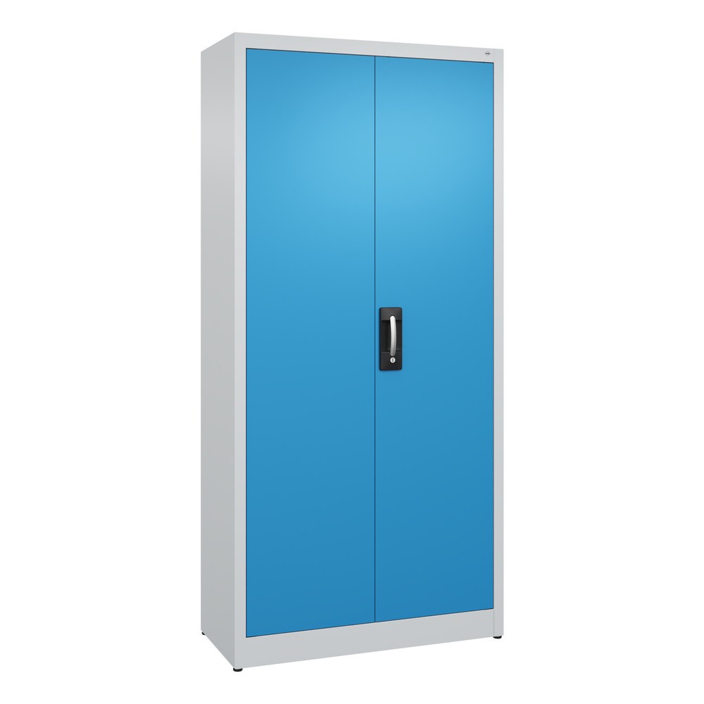 Produktabbildung: C+P Flügeltürenschrank, 5 OH, HxBxT 1.950 x 930 x 400 mm, lichtgrau, lichtblau