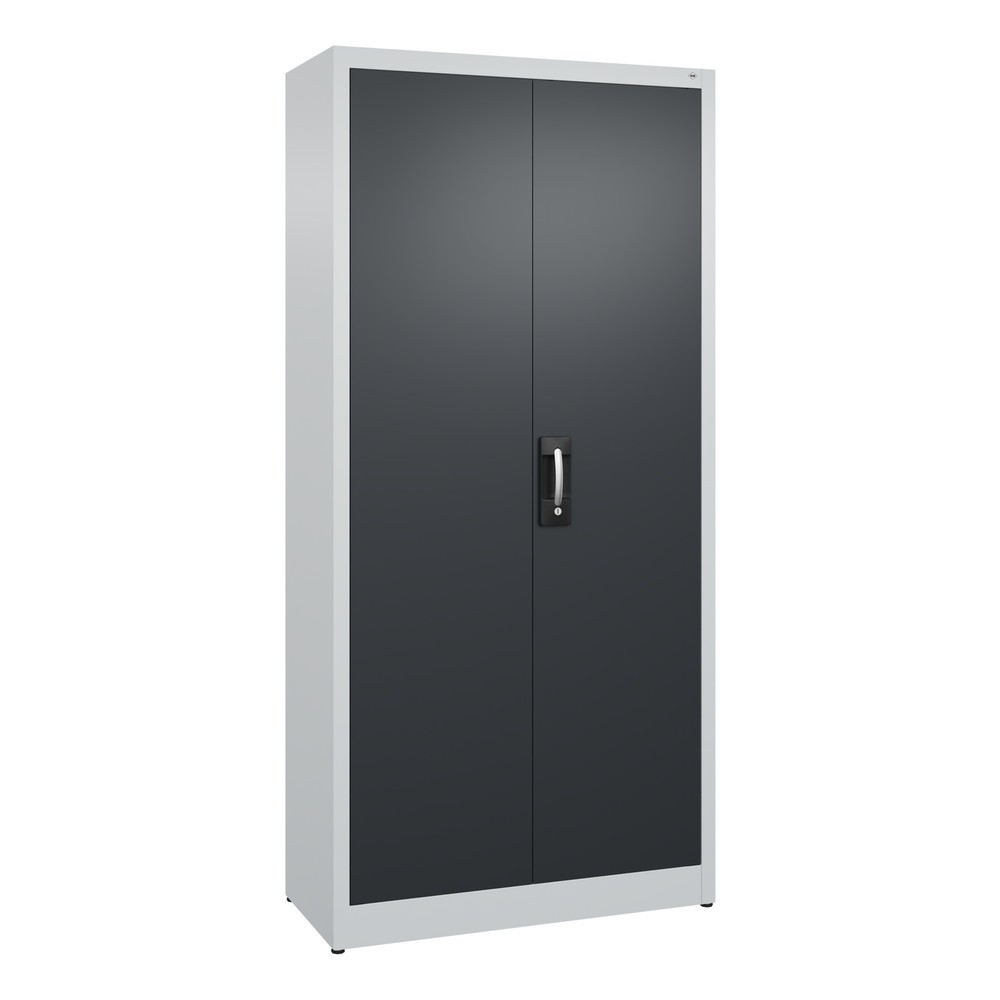 Produktabbildung: C+P Flügeltürenschrank, 5 OH, HxBxT 1.950 x 930 x 400 mm, lichtgrau, schwarzgrau