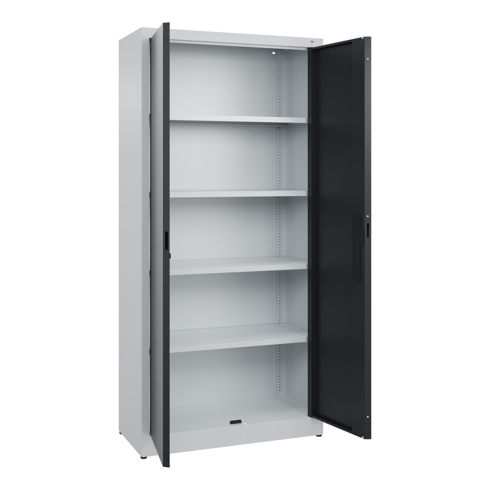 Produktabbildung Nr. 4: C+P Flügeltürenschrank, 5 OH, HxBxT 1.950 x 930 x 400 mm, lichtgrau, schwarzgrau