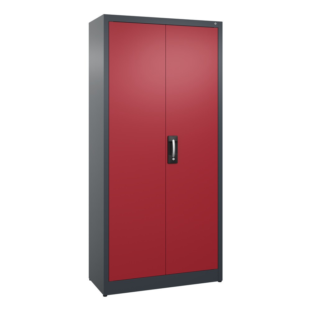 Produktabbildung: C+P Flügeltürenschrank, 5 OH, HxBxT 1.950 x 930 x 400 mm, anthrazitgrau, rubinrot