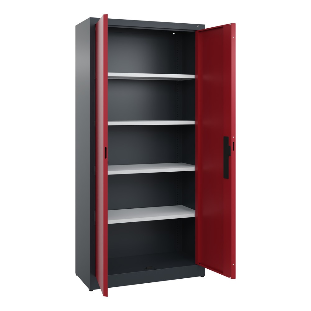 Produktabbildung Nr. 4: C+P Flügeltürenschrank, 5 OH, HxBxT 1.950 x 930 x 400 mm, anthrazitgrau, rubinrot