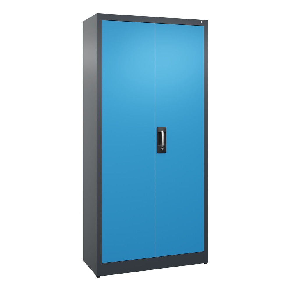 Produktabbildung: C+P Flügeltürenschrank, 5 OH, HxBxT 1.950 x 930 x 400 mm, anthrazitgrau, lichtblau