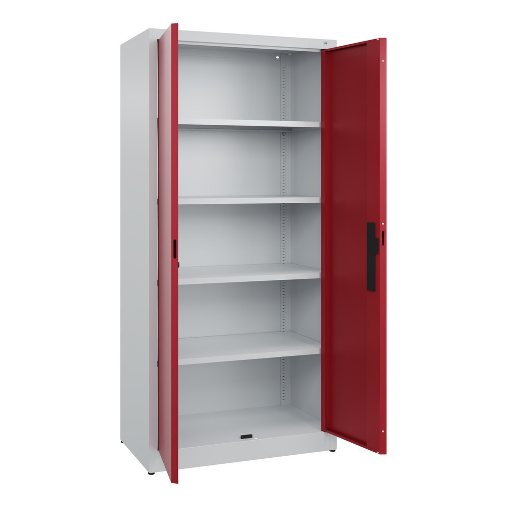 Produktabbildung Nr. 4: C+P Flügeltürenschrank, 5 OH, HxBxT 1.950 x 930 x 500 mm, lichtgrau, rubinrot