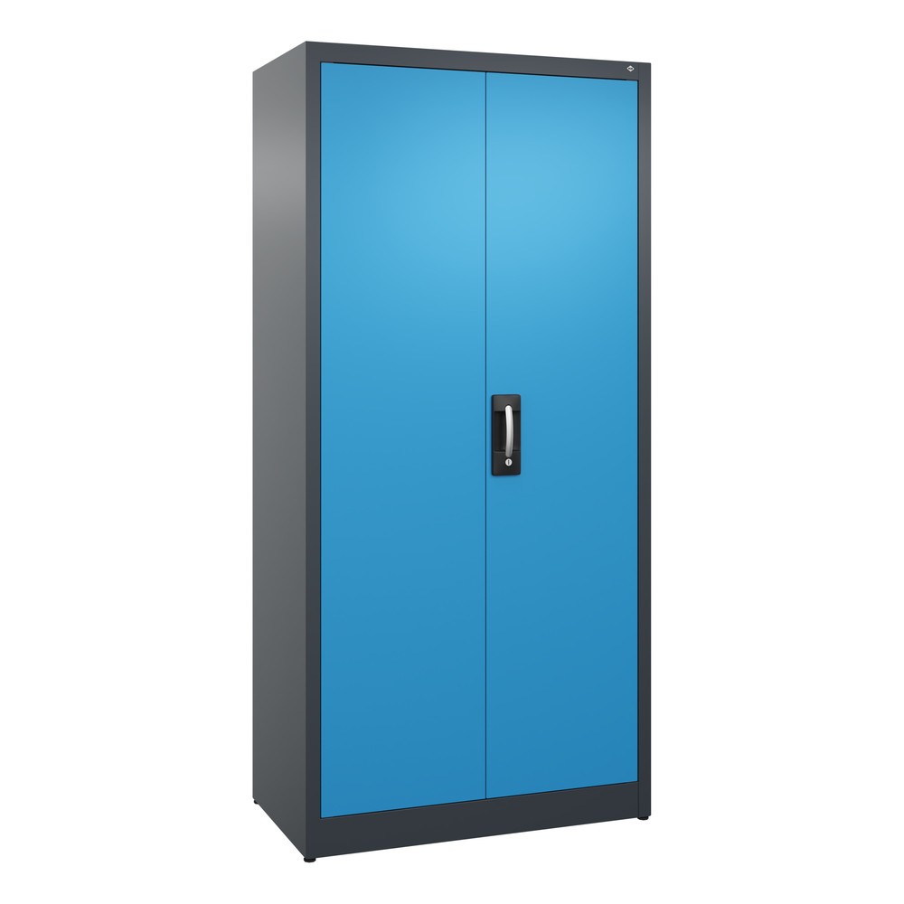 Produktabbildung: C+P Flügeltürenschrank, 5 OH, HxBxT 1.950 x 930 x 500 mm, anthrazitgrau, lichtblau