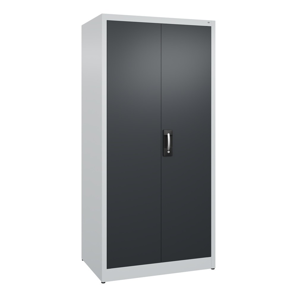 Produktabbildung: C+P Flügeltürenschrank, 5 OH, HxBxT 1.950 x 930 x 600 mm, schwarzgrau, lichtgrau