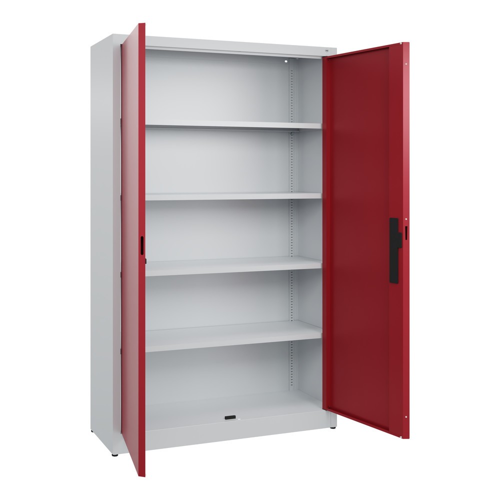 Produktabbildung Nr. 4: C+P Flügeltürenschrank, 5 OH, HxBxT 1.950 x 1.200 x 400 mm, lichtgrau, rubinrot