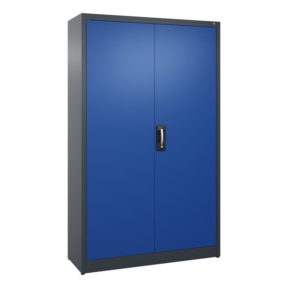 Produktabbildung: C+P Flügeltürenschrank, 5 OH, HxBxT 1.950 x 1.200 x 400 mm, anthrazitgrau, enzianblau