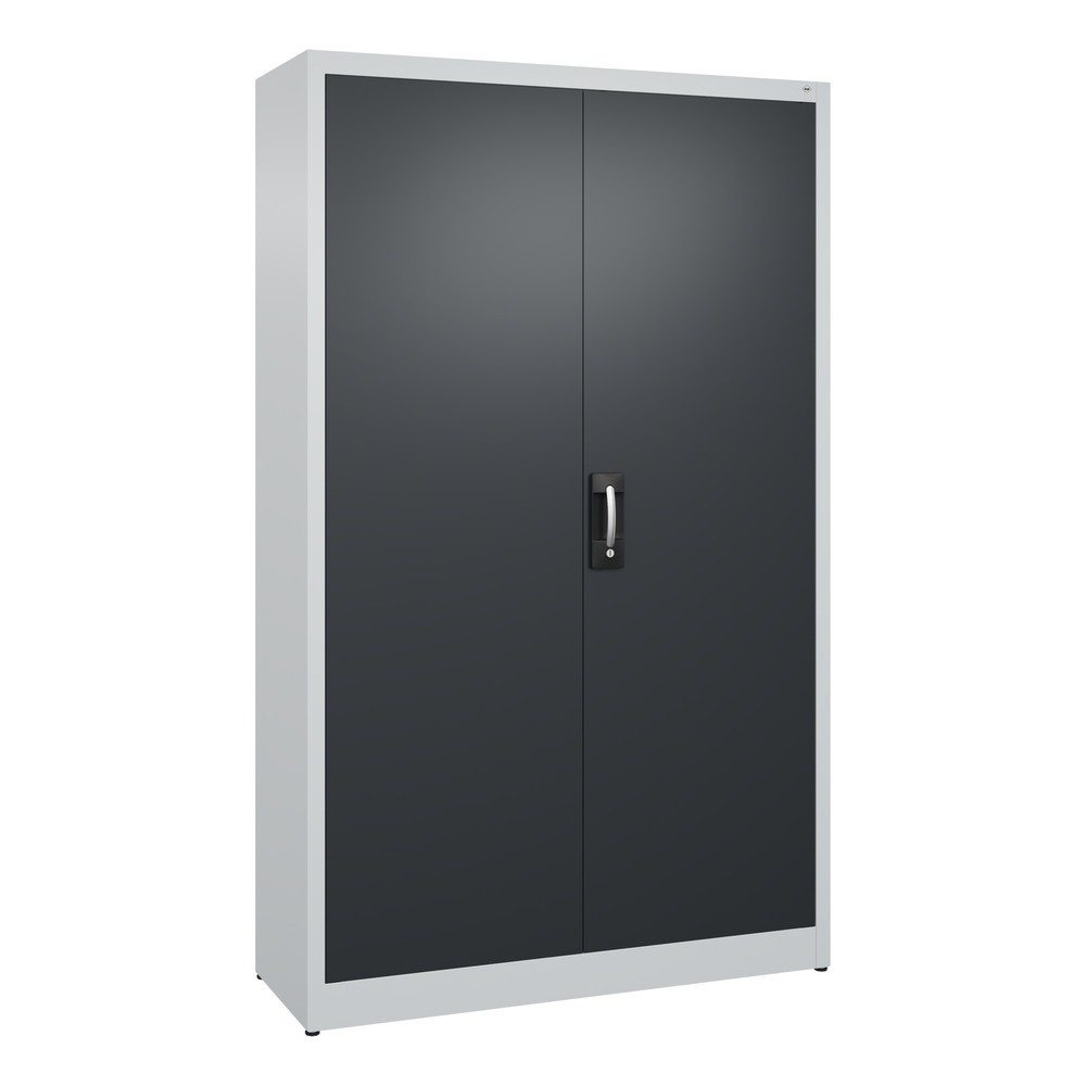Produktabbildung: C+P Flügeltürenschrank, 5 OH, HxBxT 1.950 x 1.200 x 400 mm, lichtgrau, schwarzgrau