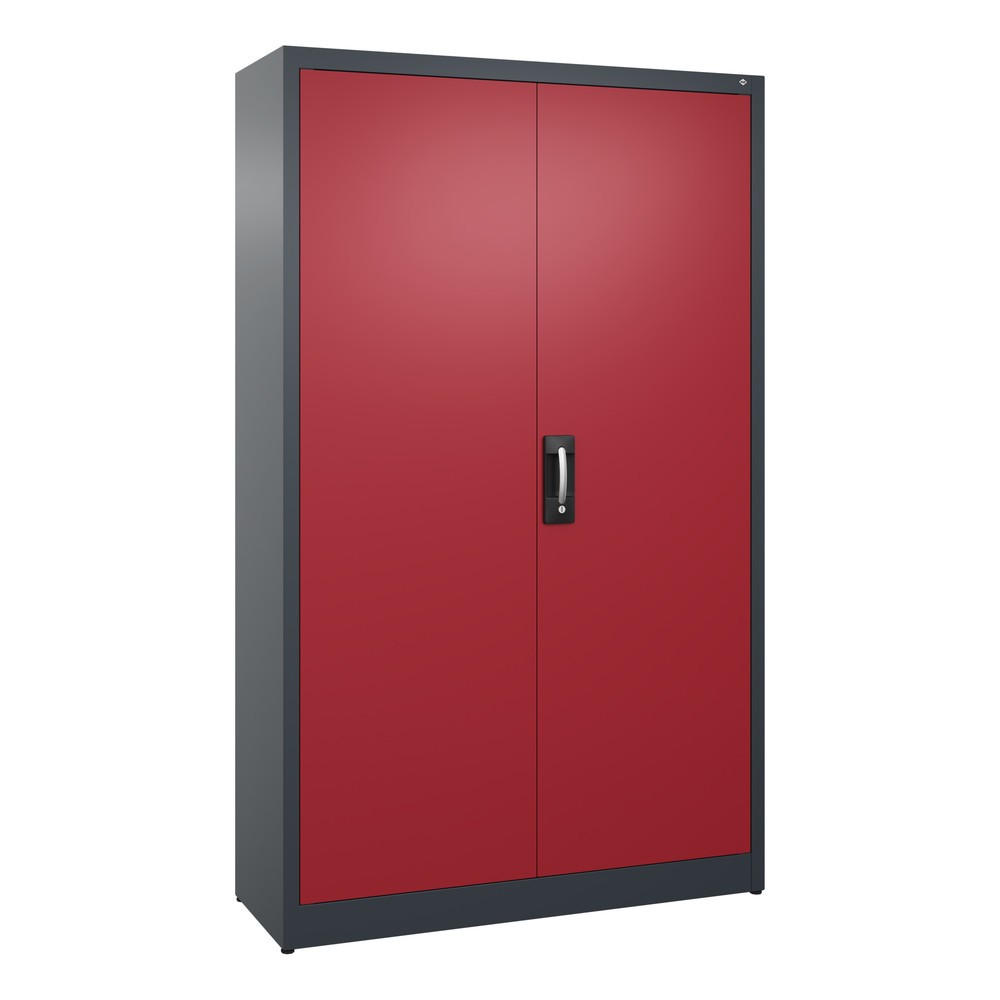 Produktabbildung: C+P Flügeltürenschrank, 5 OH, HxBxT 1.950 x 1.200 x 400 mm, anthrazitgrau, rubinrot