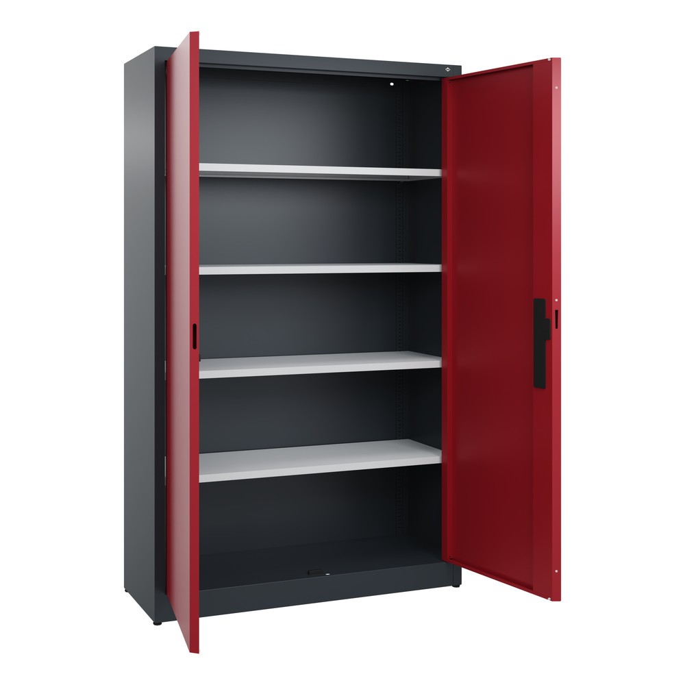 Produktabbildung Nr. 4: C+P Flügeltürenschrank, 5 OH, HxBxT 1.950 x 1.200 x 400 mm, anthrazitgrau, rubinrot