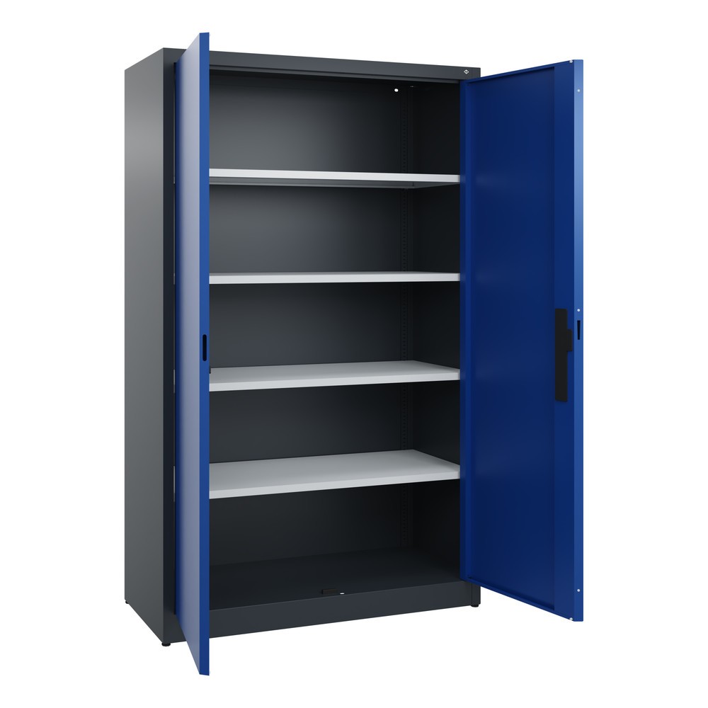 Produktabbildung Nr. 4: C+P Flügeltürenschrank, 5 OH, HxBxT 1.950 x 1.200 x 500 mm, anthrazitgrau, enzianblau