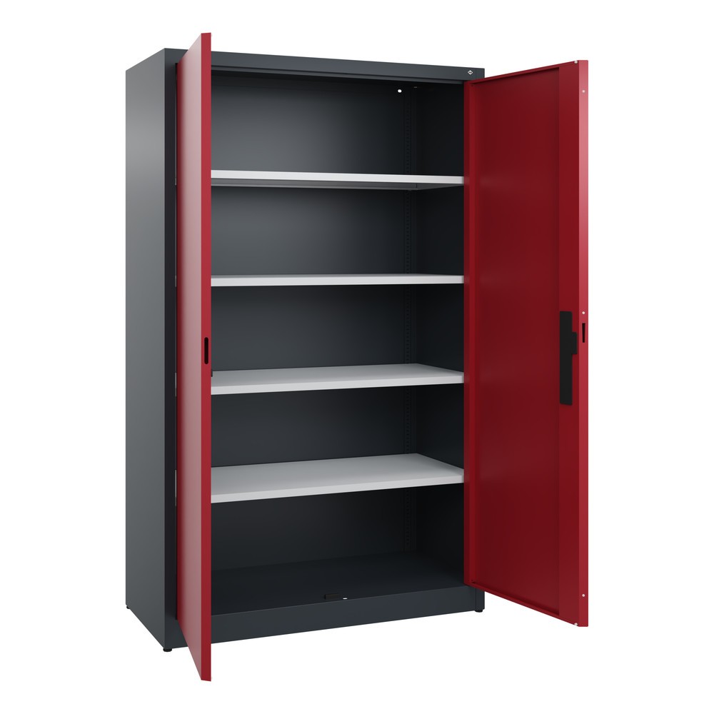 Produktabbildung Nr. 4: C+P Flügeltürenschrank, 5 OH, HxBxT 1.950 x 1.200 x 500 mm, anthrazitgrau, rubinrot