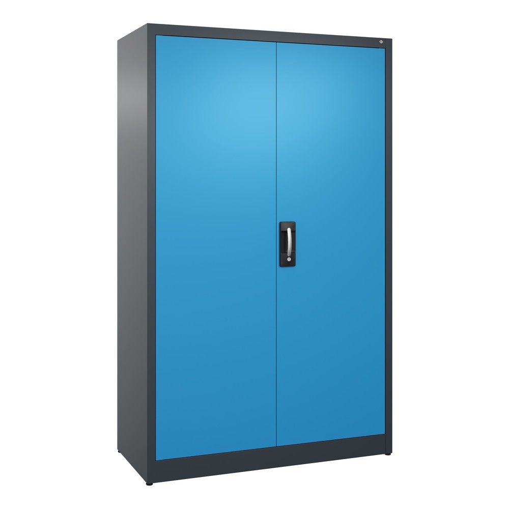 Produktabbildung: C+P Flügeltürenschrank, 5 OH, HxBxT 1.950 x 1.200 x 500 mm, anthrazitgrau, lichtblau