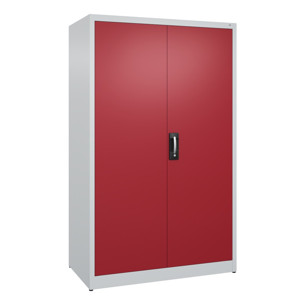 Produktabbildung: C+P Flügeltürenschrank, 5 OH, HxBxT 1.950 x 1.200 x 600 mm, lichtgrau, rubinrot