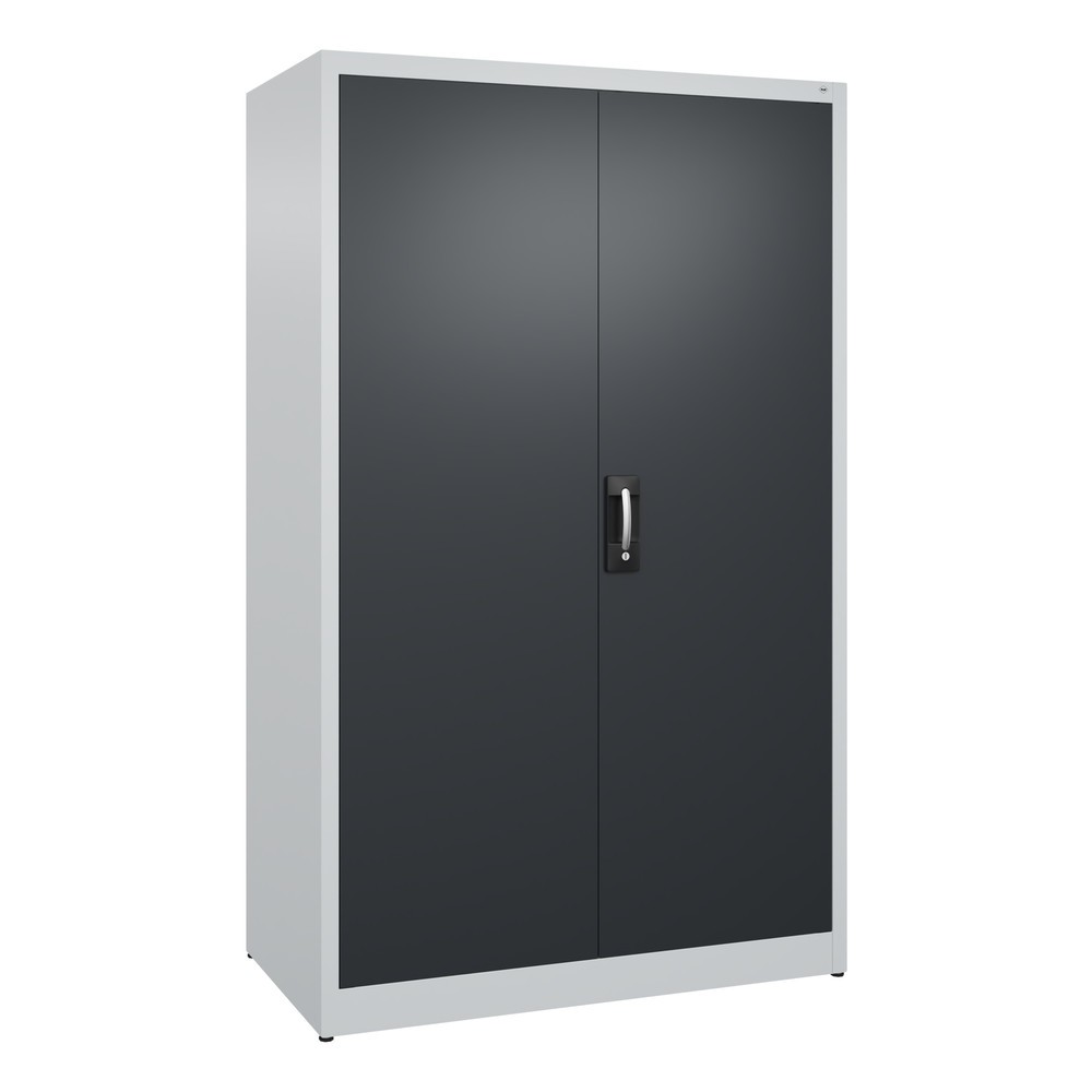 Produktabbildung: C+P Flügeltürenschrank, 5 OH, HxBxT 1.950 x 1.200 x 600 mm, lichtgrau, schwarzgrau