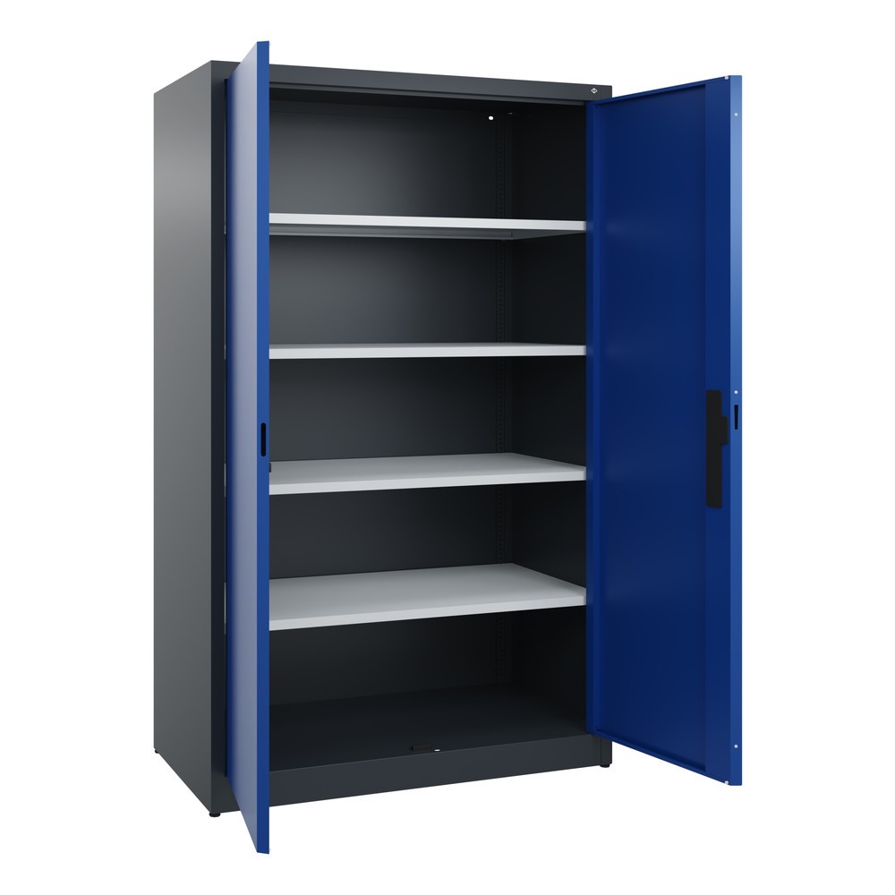Produktabbildung Nr. 4: C+P Flügeltürenschrank, 5 OH, HxBxT 1.950 x 1.200 x 600 mm, anthrazitgrau, enzianblau