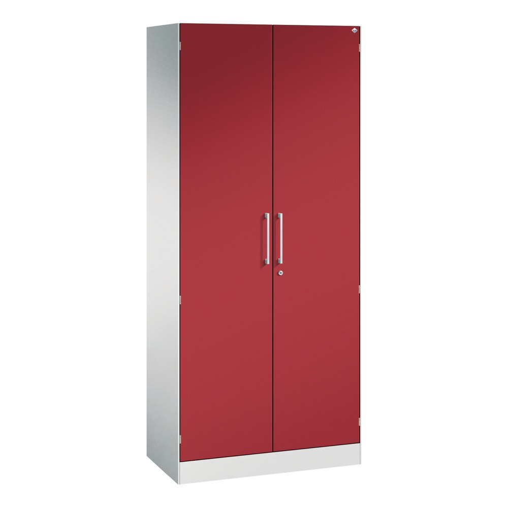 Produktabbildung Nr. 1: C+P Flügeltürenschrank Asisto, 5 OH, Breite 800 mm, lichtgrau, rubinrot