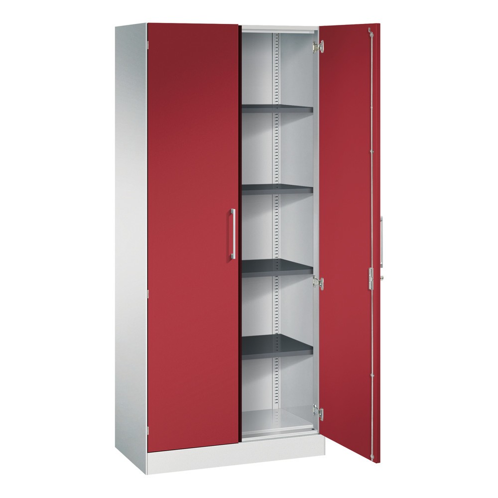 Produktabbildung Nr. 3: C+P Flügeltürenschrank Asisto, 5 OH, Breite 800 mm, lichtgrau, rubinrot