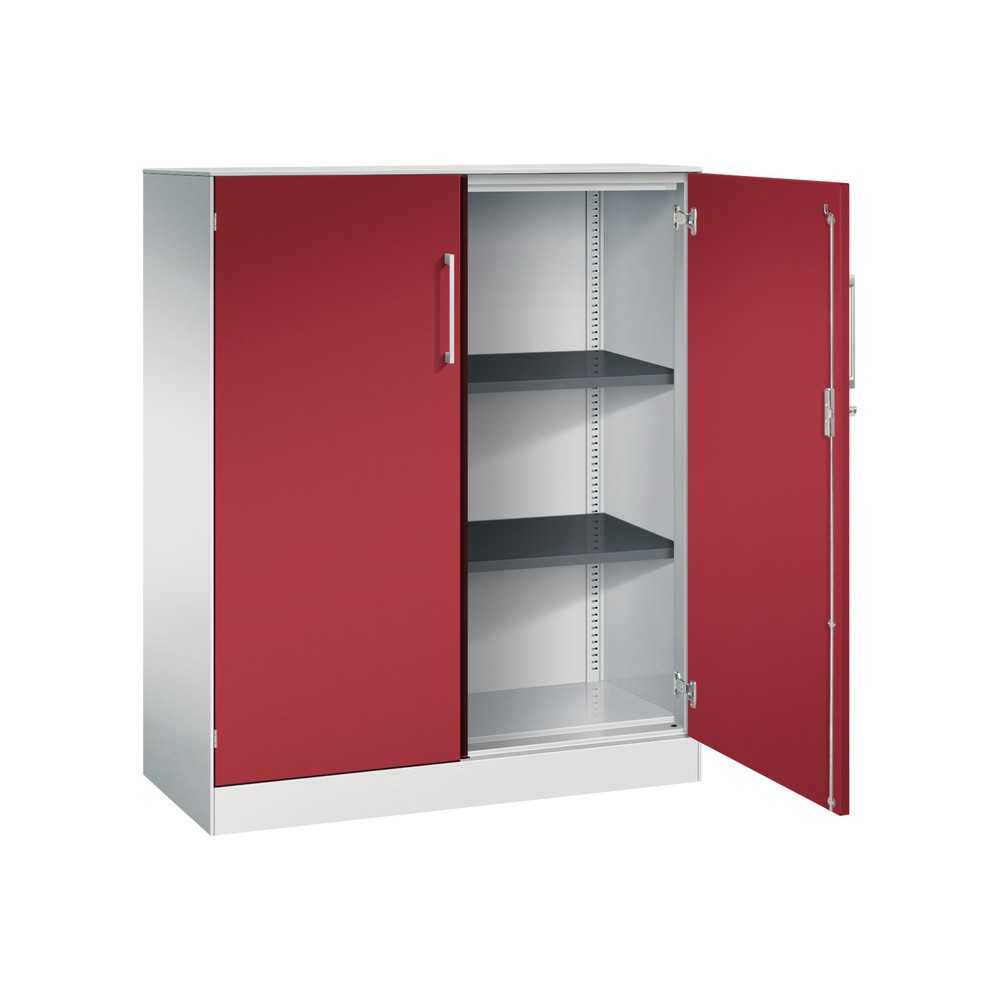 Produktabbildung Nr. 3: C+P Flügeltürenschrank Asisto, 3 OH, Breite 1.000 mm, lichtgrau, rubinrot