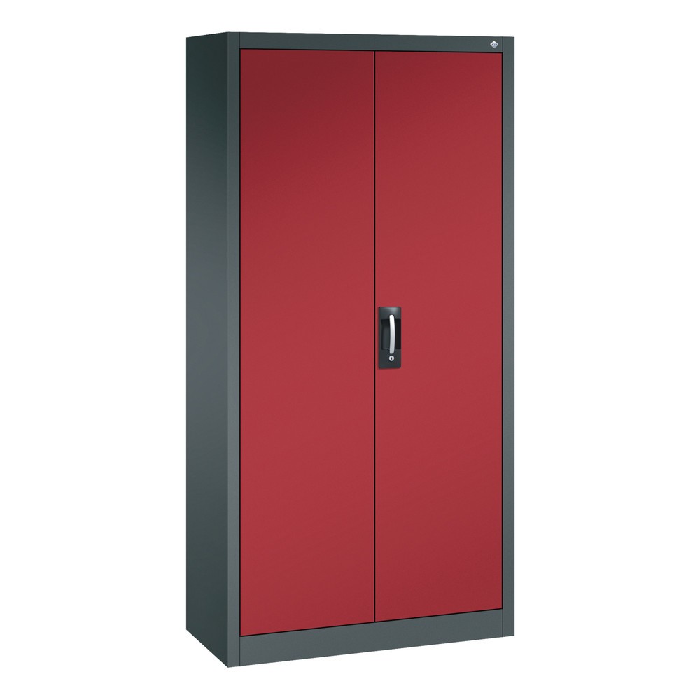 Produktabbildung Nr. 1: C+P Flügeltürenschrank mit 21 Fächern, HxBxT 1.950 x 930 x 400 mm, anthrazitgrau, rubinrot