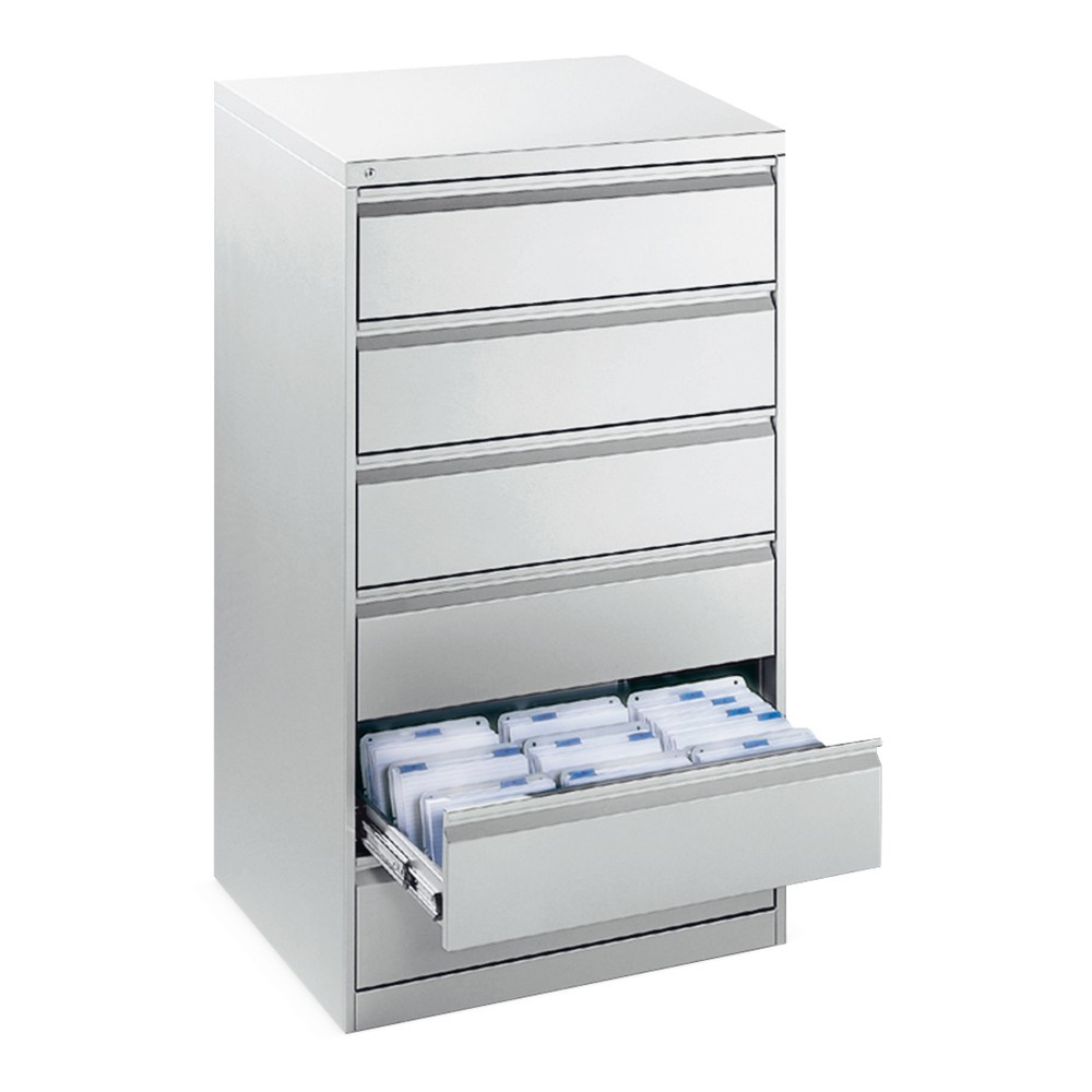 Produktabbildung Nr. 4: C+P Karteikartenschrank Office, DIN A5 quer, 3-bahnig, 6 Schubladen, lichtgrau