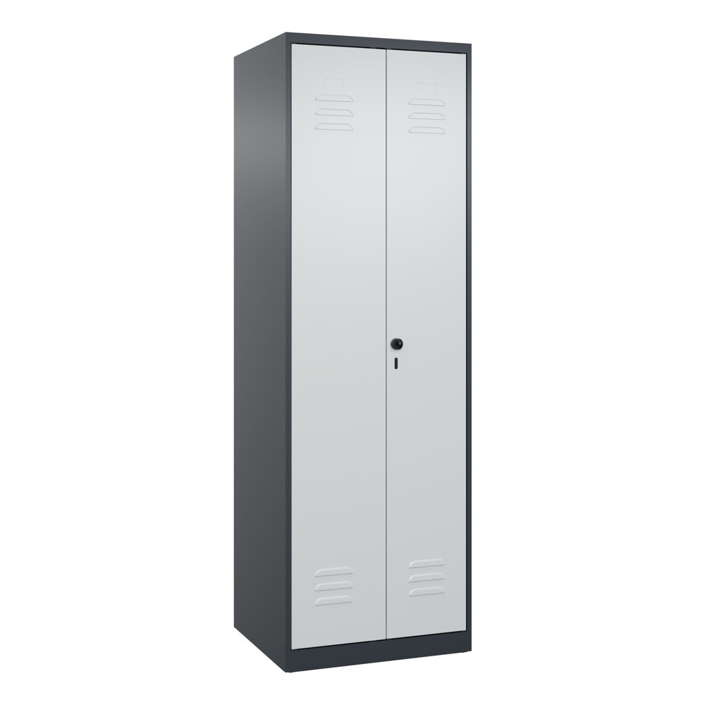 Produktabbildung: C+P PSA Doppel-Spind Classic PLUS, 2 Abteile, HxBxT 1.850 x 600 x 500 mm, anthrazitgrau, lichtgrau, für Vorhängeschloss