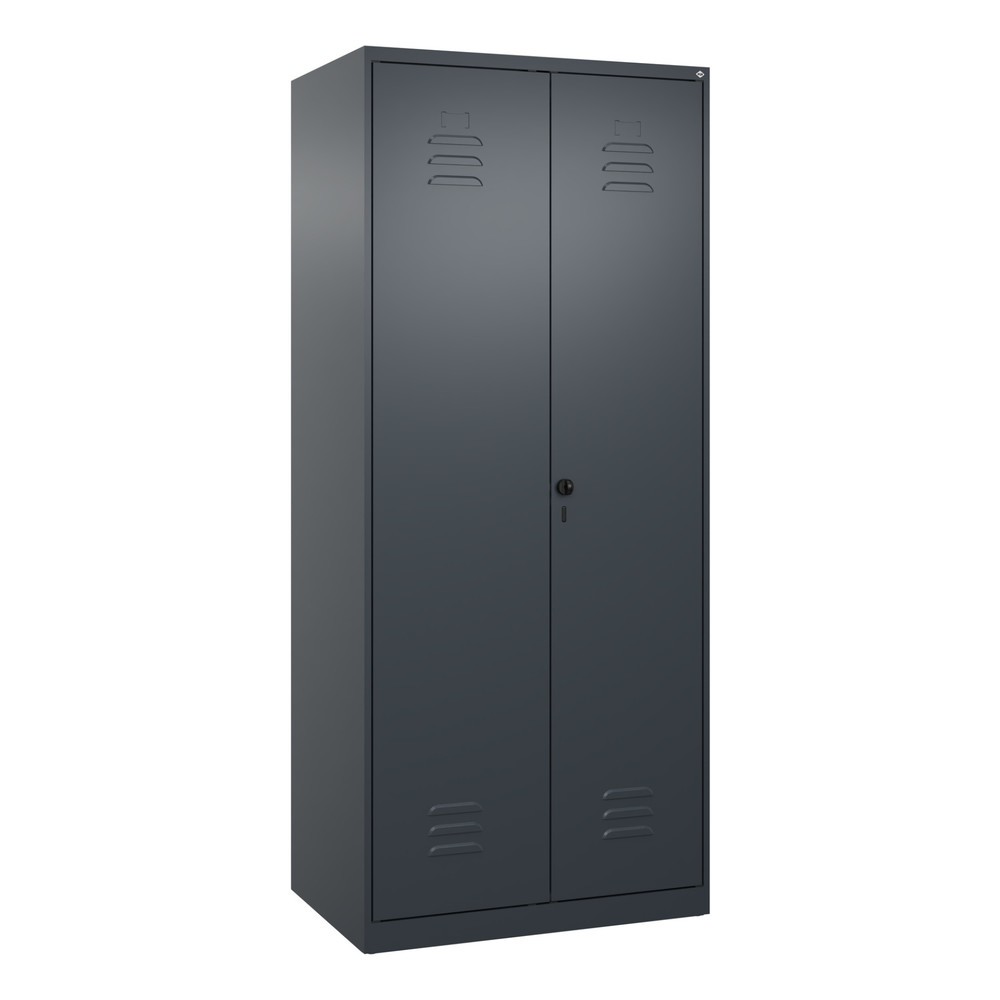 Produktabbildung: C+P PSA Doppel-Spind Classic PLUS, 2 Abteile, HxBxT 1.850 x 800 x 500 mm, anthrazitgrau, anthrazitgrau, für Vorhängeschloss