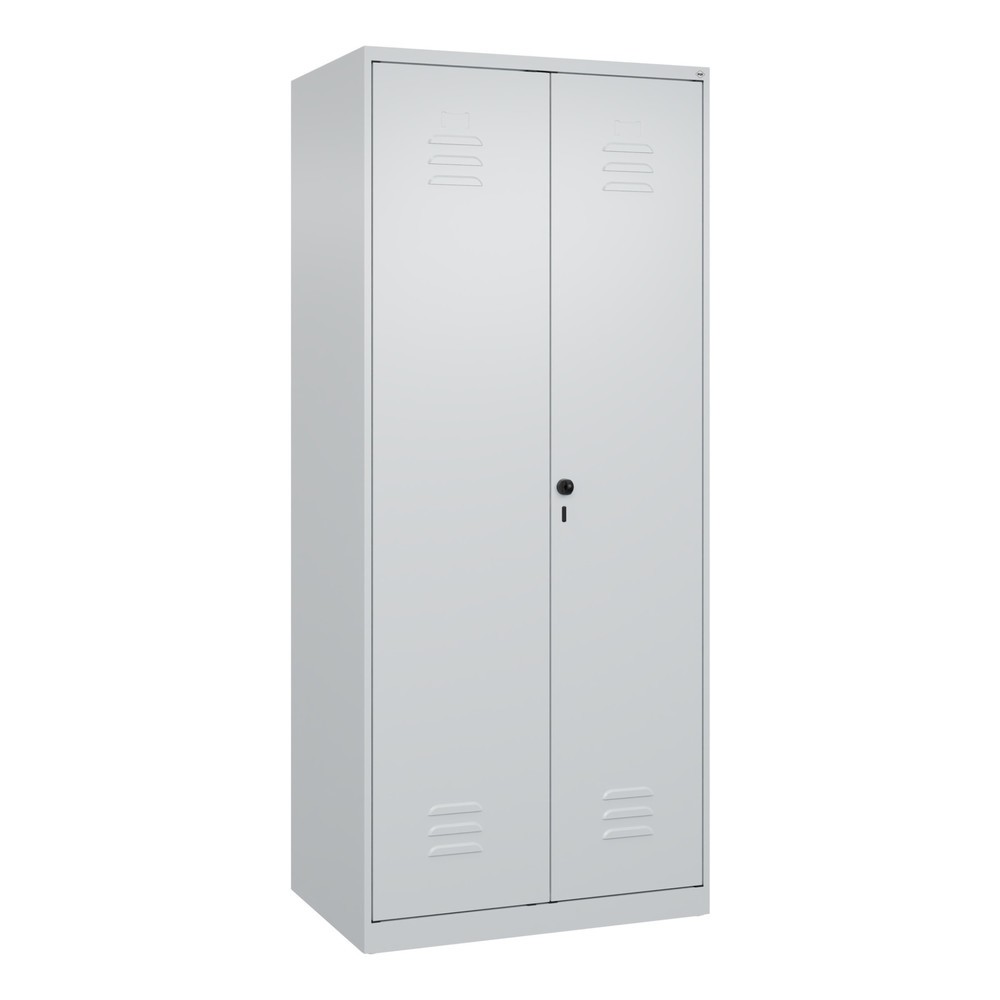 Produktabbildung: C+P PSA Doppel-Spind Classic PLUS, 2 Abteile, HxBxT 1.850 x 800 x 500 mm, lichtgrau, lichtgrau, für Vorhängeschloss
