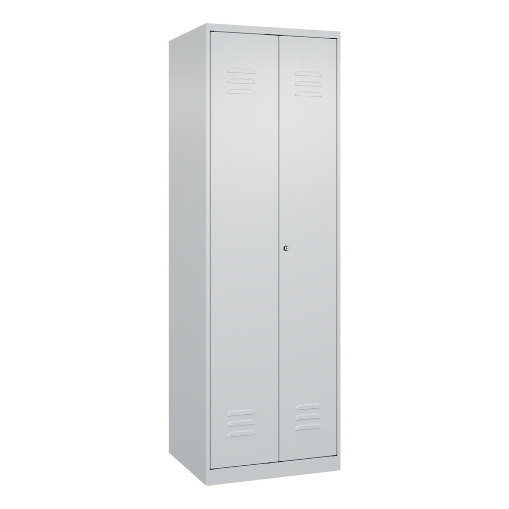 Produktabbildung: C+P PSA Doppel-Spind Classic PLUS, 2 Abteile, HxBxT 1.850 x 600 x 500 mm, lichtgrau, lichtgrau, Zylinderschloss