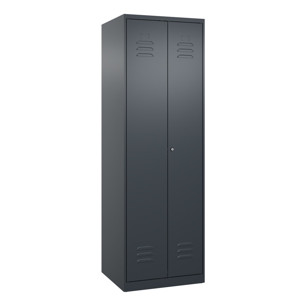 Produktabbildung: C+P PSA Doppel-Spind Classic PLUS, 2 Abteile, HxBxT 1.850 x 600 x 500 mm, anthrazitgrau, anthrazitgrau, Zylinderschloss