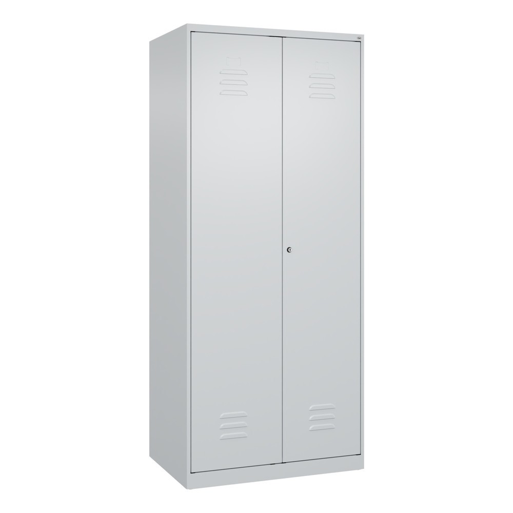 Produktabbildung: C+P PSA Doppel-Spind Classic PLUS, 2 Abteile, HxBxT 1.850 x 800 x 500 mm, lichtgrau, lichtgrau, Zylinderschloss