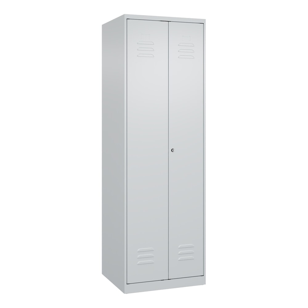 N° de l'image du produit 9 : C+P PSA Doppel-Spind Classic PLUS, 2 Abteile, HxBxT 1.850 x 600 x 500 mm, lichtgrau, lichtgrau, Zylinderschloss