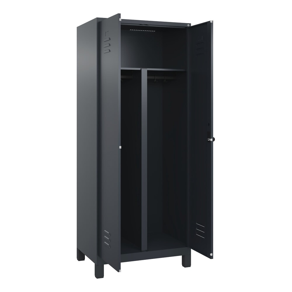 C+P PSA Doppel-Spind Classic PLUS, Füße, 2 Abteile, HxBxT 1.950 x 800 x 500 mm, anthrazitgrau, anthrazitgrau, für Vorhängeschloss N° de l'image du produit 1 : C+P PSA Doppel-Spind Classic PLUS, Füße, 2 Abteile, HxBxT 1.950 x 800 x 500 mm, anthrazitgrau, anthrazitgrau, für Vorhängeschloss