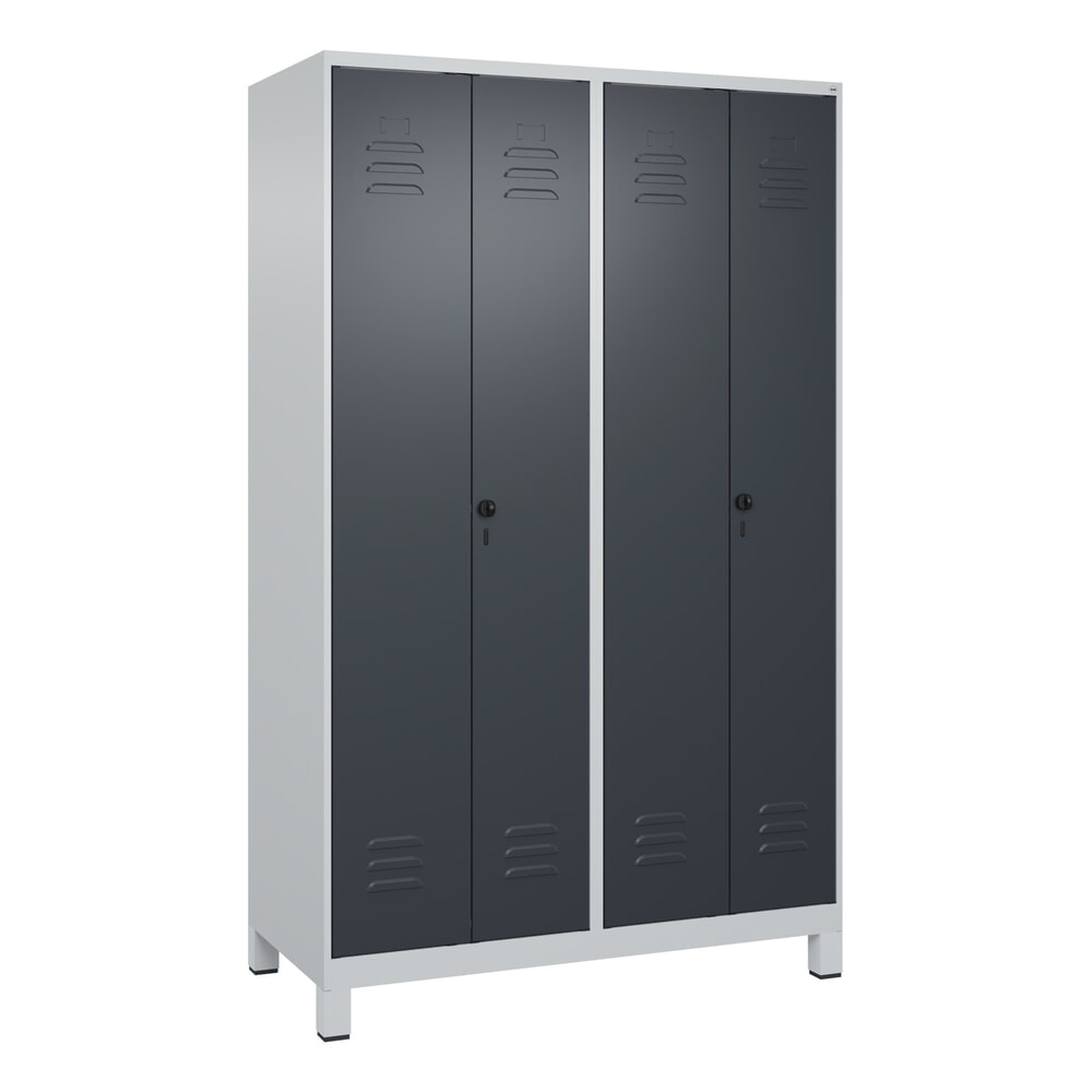 C+P PSA Doppel-Spind Classic PLUS, Füsse, 4 Abteile, HxBxT 1.950 x 1.200 x 500 mm, lichtgrau, anthrazitgrau, für Vorhängeschloss Produktabbildung Nr. 9: C+P PSA Doppel-Spind Classic PLUS, Füsse, 4 Abteile, HxBxT 1.950 x 1.200 x 500 mm, lichtgrau, anthrazitgrau, für Vorhängeschloss