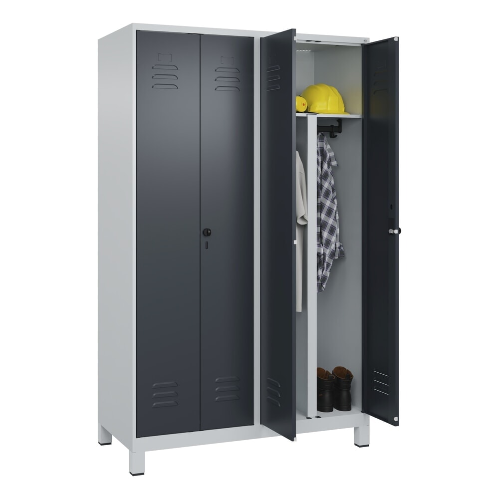 C+P PSA Doppel-Spind Classic PLUS, Füsse, 4 Abteile, HxBxT 1.950 x 1.200 x 500 mm, lichtgrau, anthrazitgrau, für Vorhängeschloss Produktabbildung Nr. 10: C+P PSA Doppel-Spind Classic PLUS, Füsse, 4 Abteile, HxBxT 1.950 x 1.200 x 500 mm, lichtgrau, anthrazitgrau, für Vorhängeschloss