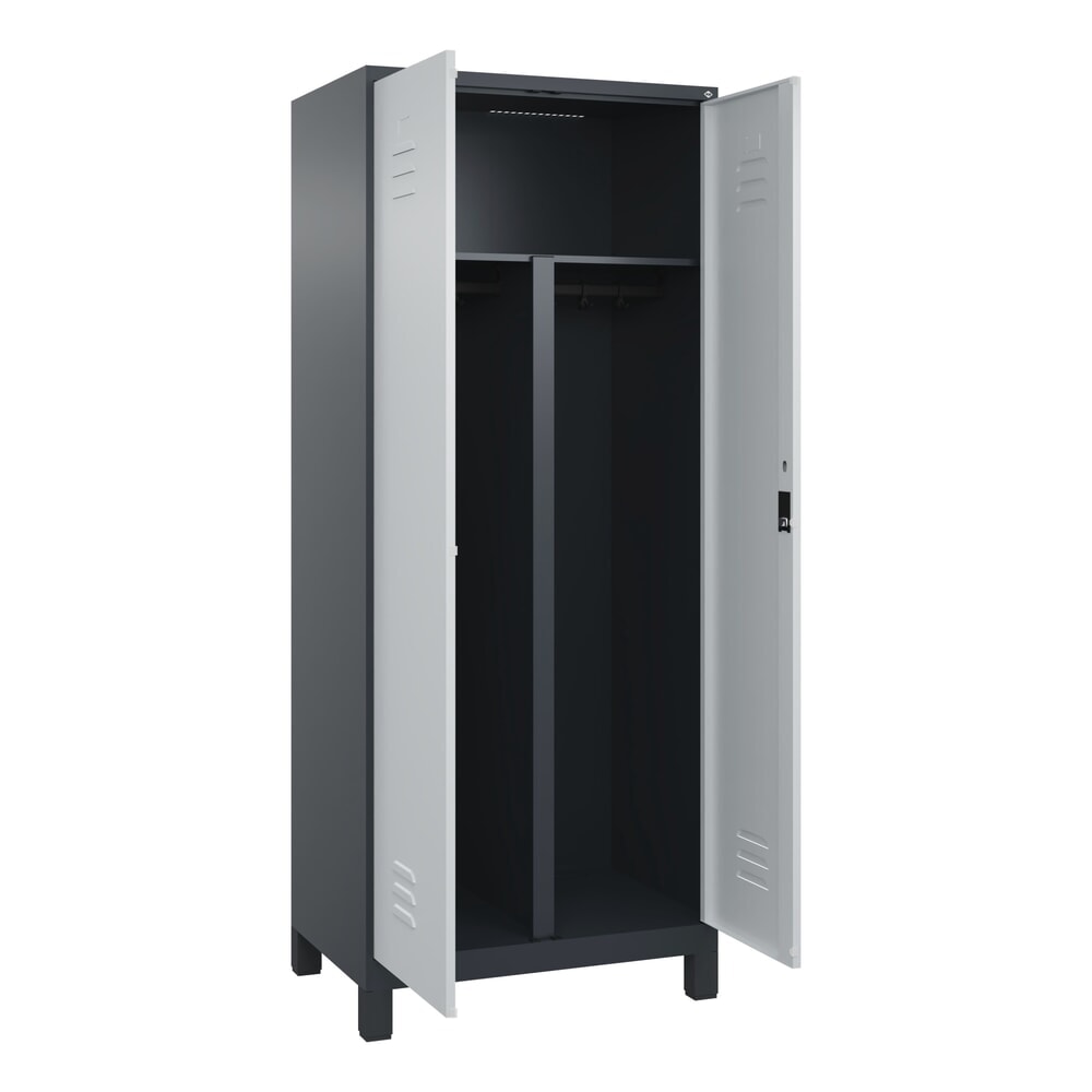 C+P PSA Doppel-Spind Classic PLUS, Füsse, 2 Abteile, HxBxT 1.950 x 800 x 500 mm, anthrazitgrau, lichtgrau, Zylinderschloss Produktabbildung Nr. 1: C+P PSA Doppel-Spind Classic PLUS, Füsse, 2 Abteile, HxBxT 1.950 x 800 x 500 mm, anthrazitgrau, lichtgrau, Zylinderschloss